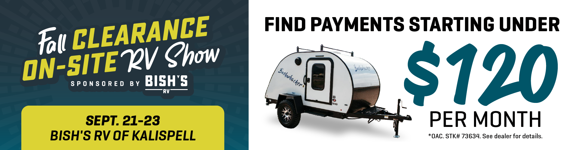 Fall Clearance On-Site RV Show - Sept. 21-23, 2023 - Bish's RV of Kalispell